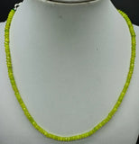 Cyan 2x4mm Faceted Bead Necklace 18 Inch Women's Charm Necklace