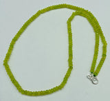 Cyan 2x4mm Faceted Bead Necklace 18 Inch Women's Charm Necklace