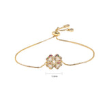 Cz Flower Crystal Bracelet 18K Women Bangle Zircon Jewelry Gift
