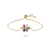 Cz Flower Crystal Bracelet 18K Women Bangle Zircon Jewelry Gift