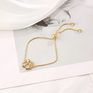 Cz Flower Crystal Bracelet 18K Women Bangle Zircon Jewelry Gift