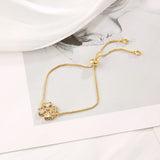Cz Flower Crystal Bracelet 18K Women Bangle Zircon Jewelry Gift