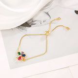 Cz Flower Crystal Bracelet 18K Women Bangle Zircon Jewelry Gift