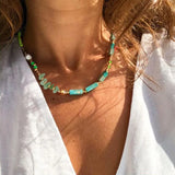 DIY Beaded Agate Choker Women Necklace