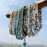 DIY Beaded Agate Choker Women Necklace