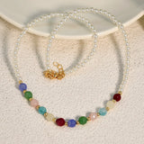 DIY Beaded Agate Choker Women Necklace