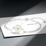 Daisy Bracelet Silver Link Chain Adjustable Bracelet Birthday Gift