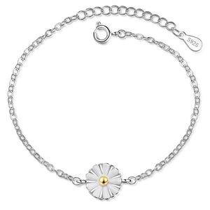 Daisy Bracelet Silver Link Chain Adjustable Bracelet Birthday Gift