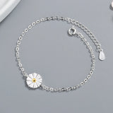 Daisy Bracelet Silver Link Chain Adjustable Bracelet Birthday Gift