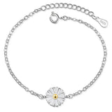 Daisy Bracelet Silver Link Chain Adjustable Bracelet Birthday Gift