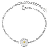 Daisy Bracelet Silver Link Chain Adjustable Bracelet Birthday Gift