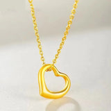 18K Plated Love Pendant Heart Necklace Chain Gift for Girlfriend