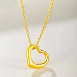 18K Plated Love Pendant Heart Necklace Chain Gift for Girlfriend