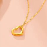 18K Plated Love Pendant Heart Necklace Chain Gift for Girlfriend