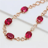 Purple Ruby Bracelet 14K Rose Bangle