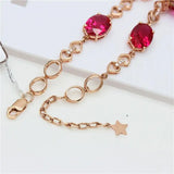 Purple Ruby Bracelet 14K Rose Plated Bangle