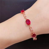 Purple Ruby Bracelet 14K Rose Plated Star Bangles