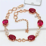 Purple Ruby Bracelet 14K Rose Bangle