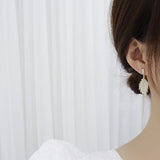 Leaf Tassel Stud Earring 14k Plated Zircon Bohemia Jewelry