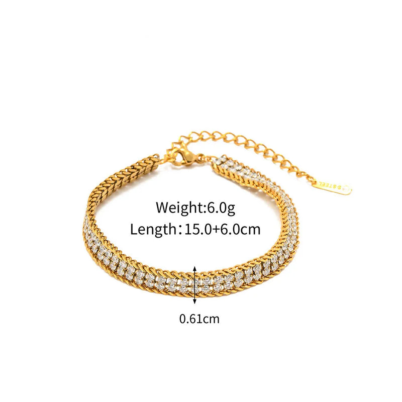 Zircon Stainless Steel Bracelet for Women Gift