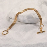 Snake Bone Chain OT Buckle Bracelet Brass Metal Jewelry