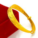 Dragon Phoenix 14K Bracelet for Women's Wedding Jewelry Charms Bridal Bangles
