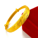 Dragon Phoenix 14K Bracelet for Women's Wedding Jewelry Charms Bridal Bangles