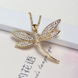 Dragonfly Pendant Necklace Crystal Jewelry Lady Party Accessories