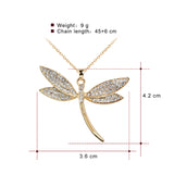 Dragonfly Pendant Necklace Crystal Jewelry Lady Party Accessories