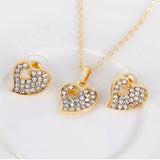 Heart Pendant Double Heart Jewelry Set