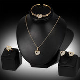 Heart Pendant Double Heart Jewelry Set