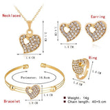 Heart Pendant Double Heart Jewelry Set