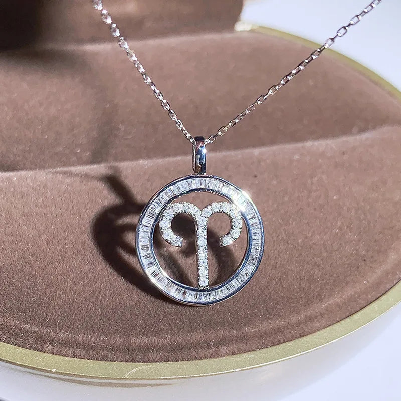 Zodiac Constellation Necklace Micro-Inlaid Zircon Jewelry
