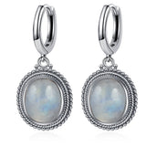 Oval Natural Kyanite 925 Silver Earring Women Gems Jewelry Party Gift Hoop