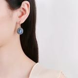 Oval Natural Kyanite 925 Silver Earring Women Gems Jewelry Party Gift Hoop