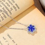 Royal Flower Pendent Necklace for Women Plated Zircon Clavicle Chain
