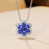 Royal Flower Pendent Necklace for Women Plated Zircon Clavicle Chain