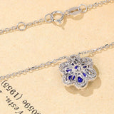 Royal Flower Pendent Necklace for Women Plated Zircon Clavicle Chain