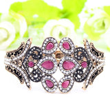 Antique Peacock Bracelet Crystal Jewelry Cuff