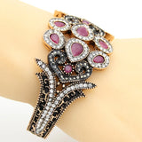 Antique Peacock Bracelet Crystal Jewelry Cuff