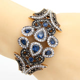 Antique Peacock Bracelet Crystal Jewelry Cuff