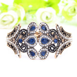 Antique Peacock Bracelet Crystal Jewelry Cuff