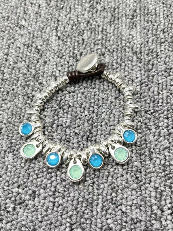925 Silver Crystal Bracelet Two-color Jewelry