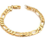18K Filled Bracelet 6MM Jewelry Chain Men Women Size