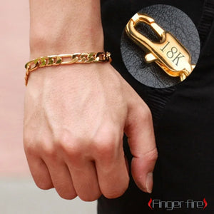 18K Filled Bracelet 6MM Jewelry Chain Men Women Size