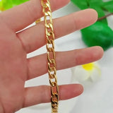 18K Filled Bracelet 6MM Jewelry Chain Men Women Size