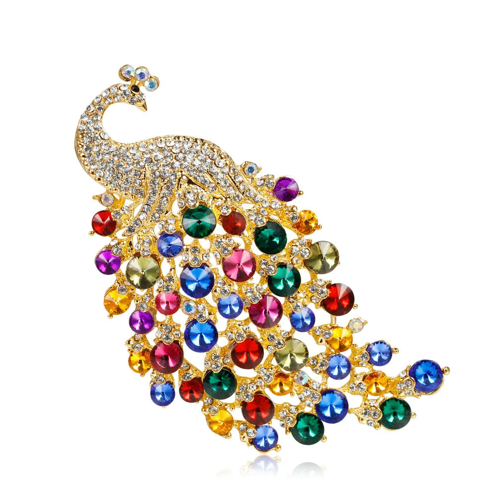 Zircon Peacock Brooch for Women - Banquet Prom Dress Pin