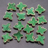 Druzy Agate Necklace Pendants Butterfly Charms Crystal Geode Dainty Jewelry 6Pcs
