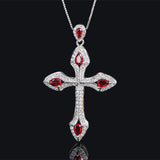 925 Silver Cross Pendant Necklace with CZ Box Chain Gift