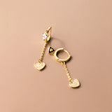 Heart Tassel Hoop Earring 925 Sterling Silver Charm Chain Earrings For Women